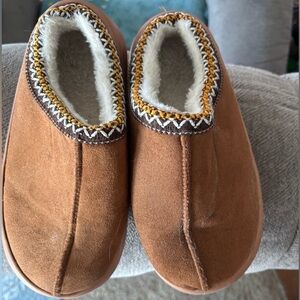 Cozy Brown Suede Slippers